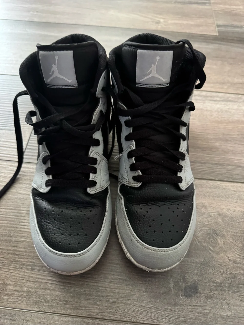 Jordan Men’s Black and Gray High-Top Sneakers with Jumpman Logo